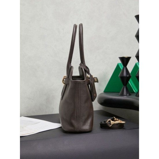 Fake Miu Miu Adventure leather tote bag coffee 5BA292 Clone