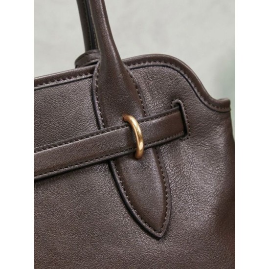 Fake Miu Miu Adventure leather tote bag coffee 5BA292 Clone