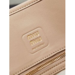 Fake Miumiu Adventure nappa tote bag cream 5BG310 Clone