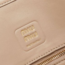 Fake Miumiu Adventure nappa tote bag cream 5BG310 Clone