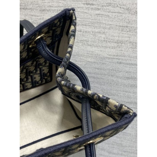 Best Quality Knockoff Dior Oblique Small/Large Blue Jacquard Shopping Bag Clone Replica Dior Oblique Small/Large Blue Jacquard Shopping Bag Fake Dupes