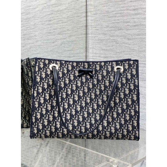 Best Quality Knockoff Dior Oblique Small/Large Blue Jacquard Shopping Bag Clone Replica Dior Oblique Small/Large Blue Jacquard Shopping Bag Fake Dupes