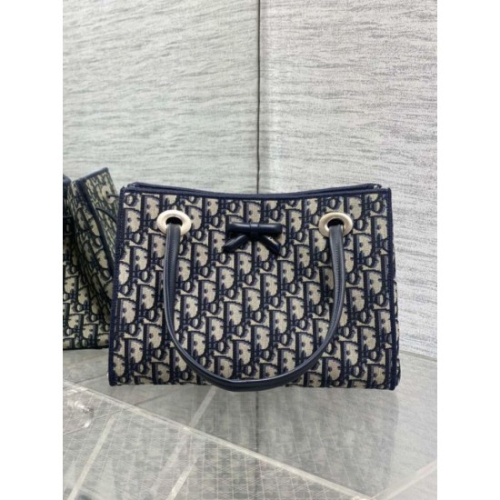 Best Quality Knockoff Dior Oblique Small/Large Blue Jacquard Shopping Bag Clone Replica Dior Oblique Small/Large Blue Jacquard Shopping Bag Fake Dupes