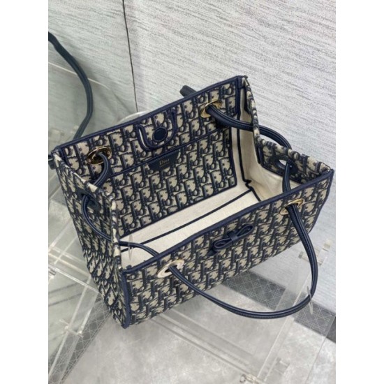 Best Quality Knockoff Dior Oblique Small/Large Blue Jacquard Shopping Bag Clone Replica Dior Oblique Small/Large Blue Jacquard Shopping Bag Fake Dupes