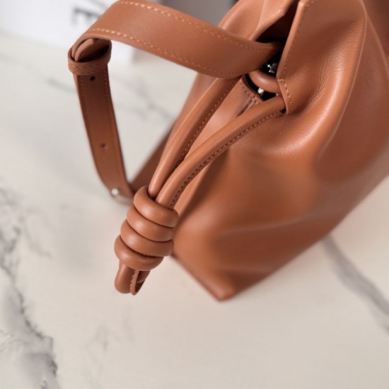 Best Quality Knockoff Loewe Flamenco Drawstring Clutch Bag Brown Clone Replica Loewe Flamenco Drawstring Clutch Bag Brown Fake Dupes