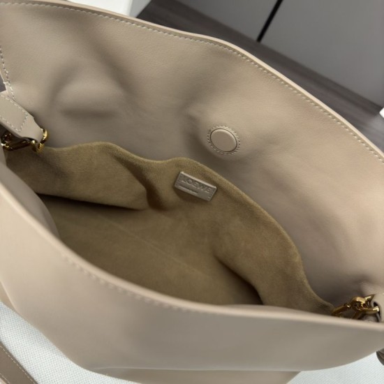Replica Loewe Flamenco Drawstring Clutch Bag Beige Fake Dupes
