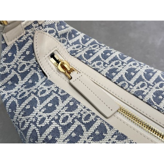 Replica Dior Oblique Small/Medium D-Journey Bag Beige Jacquard Fake Dupes