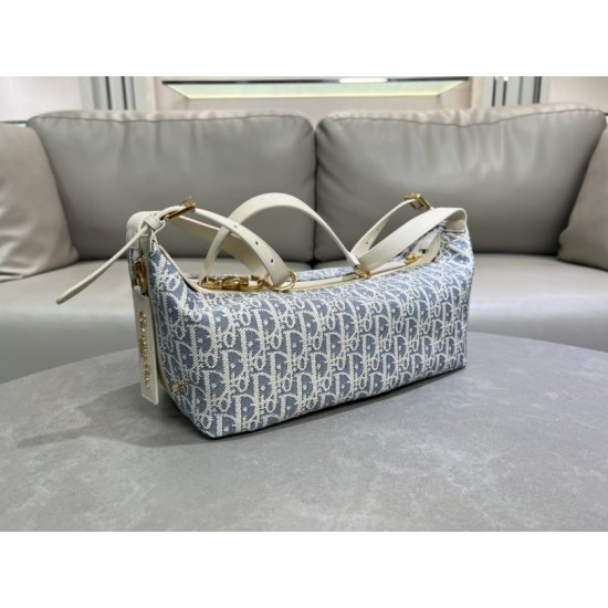Replica Dior Oblique Small/Medium D-Journey Bag Beige Jacquard Fake Dupes