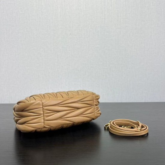 Replica Miu Miu Wander Matelasse Mini/Small Hobo Bag Brown Fake Dupes