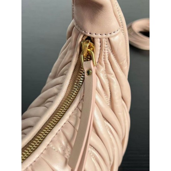 Replica Miu Miu Wander Matelasse Mini/Small Hobo Bag Beige Fake Dupes