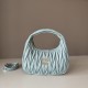 Replica Miu Miu Wander Matelasse Mini/Small Hobo Bag Blue Fake Dupes