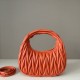 Replica Miu Miu Wander Matelasse Mini/Small Hobo Bag Orange Fake Dupes