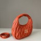 Replica Miu Miu Wander Matelasse Mini/Small Hobo Bag Orange Fake Dupes