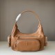Replica Miu Miu Pocket Nappa Shoulder Bag 5BC189 Caramel Fake Dupes