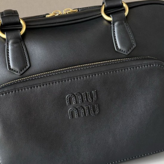 Replica Miu Miu Pocket Top Handle Crossbody Bags Black Fake Dupes
