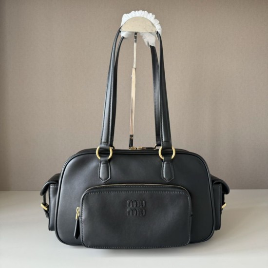 Replica Miu Miu Pocket Top Handle Crossbody Bags Black Fake Dupes