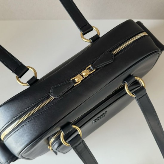 Replica Miu Miu Pocket Top Handle Crossbody Bags Black Fake Dupes