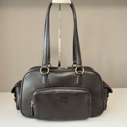 Replica Miu Miu Pocket Top Handle Crossbody Bags Coffee Fake Dupes