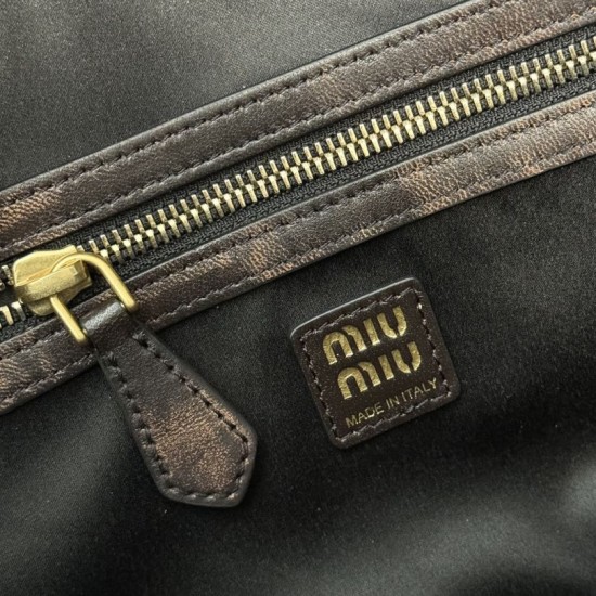 Replica Miu Miu Pocket Top Handle Crossbody Bags Coffee Fake Dupes