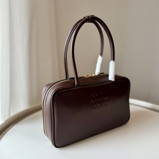 Replica Miu Miu Beau Top Handle Bag 5BB172 Maroon Fake Dupes