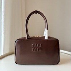 Replica Miu Miu Beau Top Handle Bag 5BB172 Maroon Fake Dupes