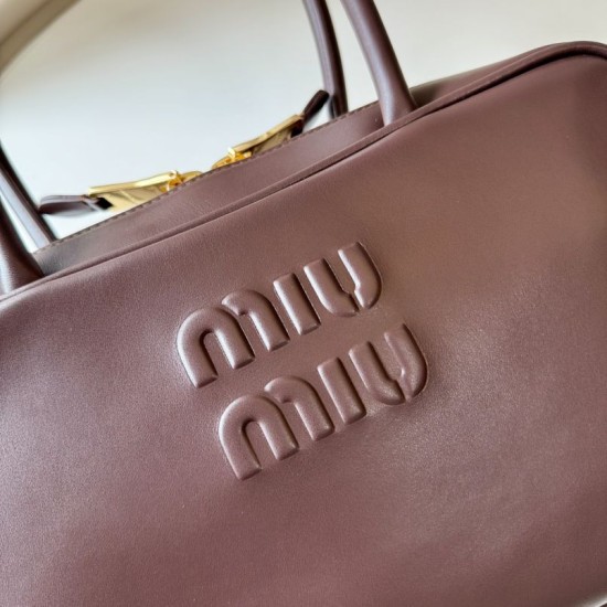 Replica Miu Miu Beau Top Handle Bag 5BB172 Maroon Fake Dupes