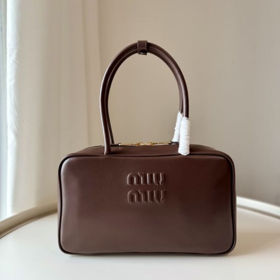 Replica Miu Miu Beau Top Handle Bag 5BB172 Maroon Fake Dupes