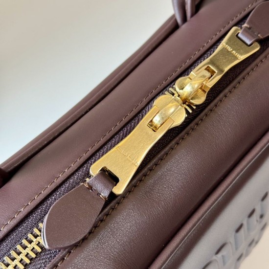 Replica Miu Miu Beau Top Handle Bag 5BB172 Maroon Fake Dupes