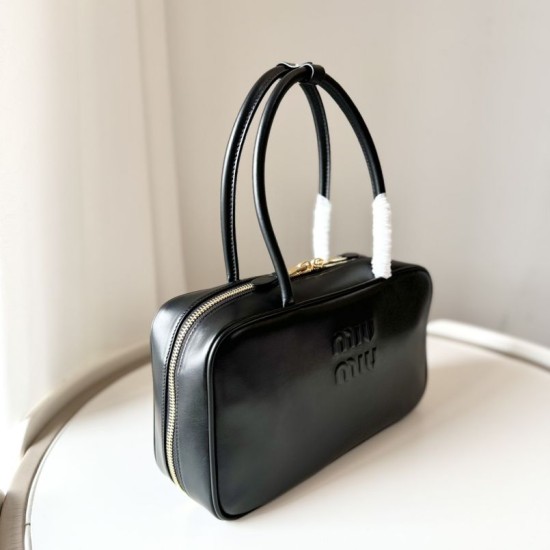 Replica Miu Miu Beau Top Handle Bag 5BB172 Black Fake Dupes