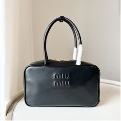 Replica Miu Miu Beau Top Handle Bag 5BB172 Black Fake Dupes