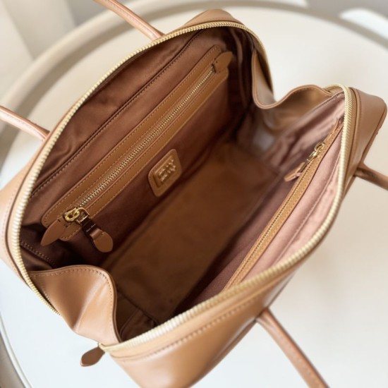 Replica Miu Miu Beau Top Handle Bag 5BB172 Brown Fake Dupes