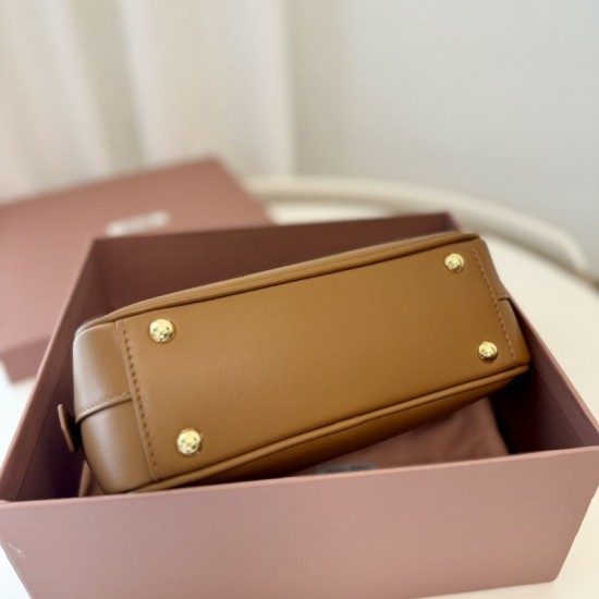 Replica Miu Miu Arcadie Top Handle Bag 5BB142 Brown Fake Dupes