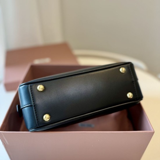 Replica Miu Miu Arcadie Top Handle Bag 5BB142 Black Fake Dupes