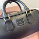 Replica Miu Miu Arcadie Top Handle Bag 5BB142 Black Fake Dupes