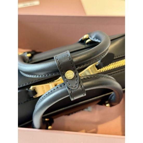 Replica Miu Miu Arcadie Top Handle Bag 5BB142 Black Fake Dupes