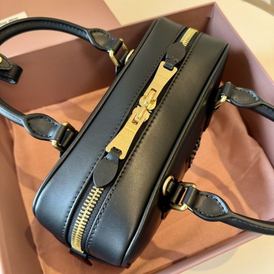 Replica Miu Miu Arcadie Top Handle Bag 5BB142 Black Fake Dupes