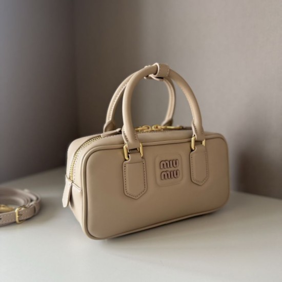 Replica Miu Miu Arcadie Top Handle Bag 5BB142 Beige Fake Dupes