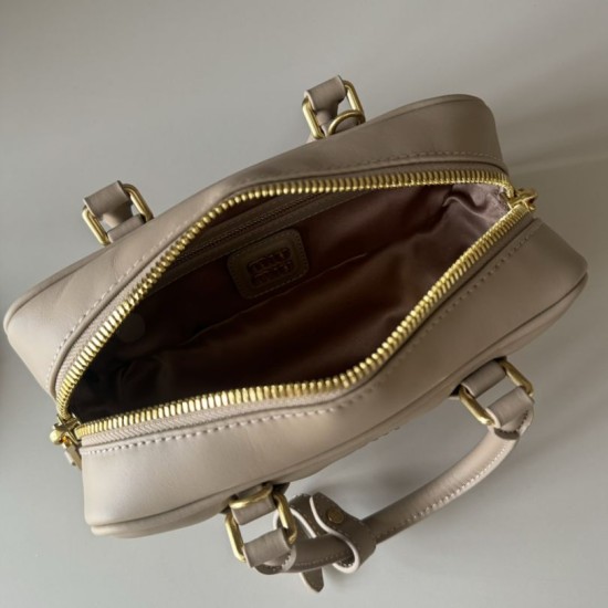 Replica Miu Miu Arcadie Top Handle Bag 5BB142 Beige Fake Dupes