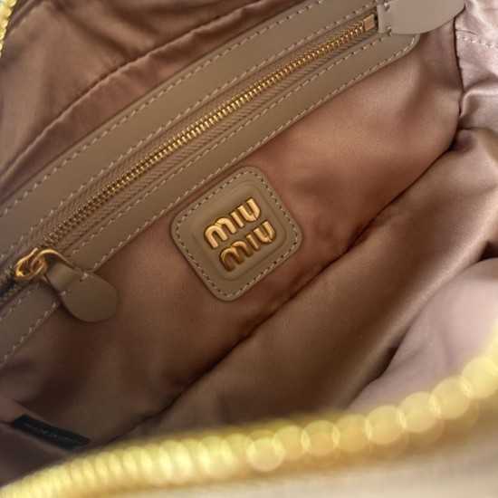 Replica Miu Miu Arcadie Top Handle Bag 5BB142 Beige Fake Dupes