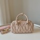 Replica Miu Miu Arcadie Matelassé Nappa Top Handle Bag 5BB142 brown Fake Dupes