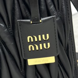 Premium Replica Miu Miu tote bag black quilted nappa Clone