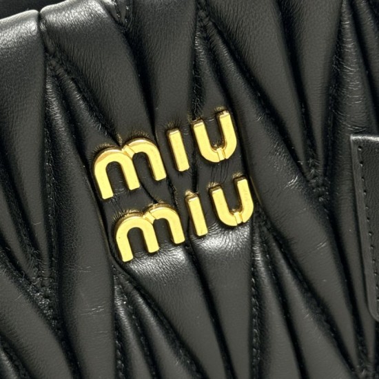 Premium Replica Miu Miu tote bag black quilted nappa Clone