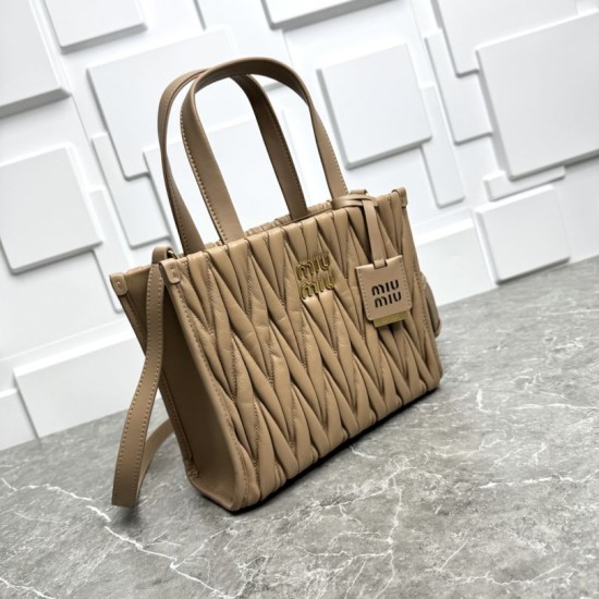 Premium Replica Miu Miu tote bag brown quilted nappa leather Clone