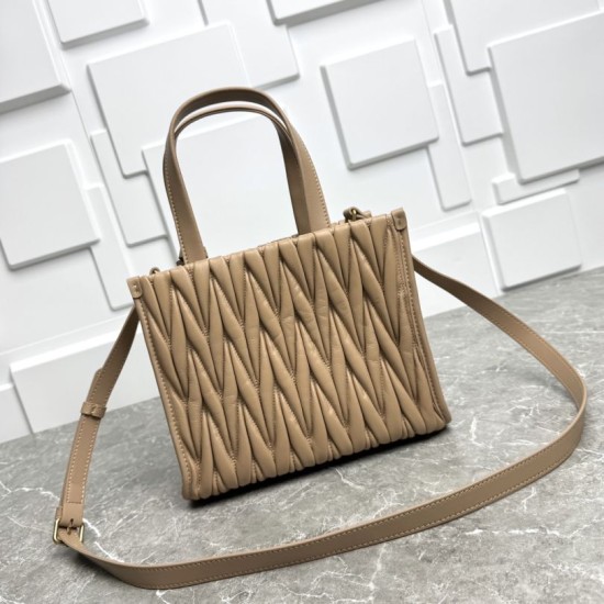 Premium Replica Miu Miu tote bag brown quilted nappa leather Clone