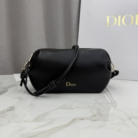 Premium Replica Dior Bow shoulder bag black Clone