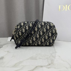 Premium Replica Dior Bow clutch bag jacquard Oblique with blue motif Clone