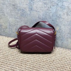 Premium Replica YSL Saint Laurent Loulou mini shoulder bag burgundy Clone