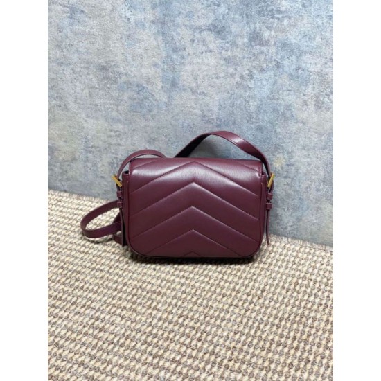 Premium Replica YSL Saint Laurent Loulou mini shoulder bag burgundy Clone