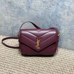 Premium Replica YSL Saint Laurent Loulou mini shoulder bag burgundy Clone