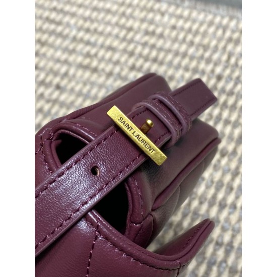 Premium Replica YSL Saint Laurent Loulou mini shoulder bag burgundy Clone